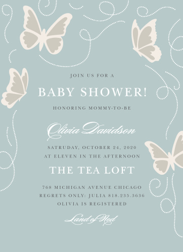 Butterfly Baby Shower Invitations Match Your Color Style Free