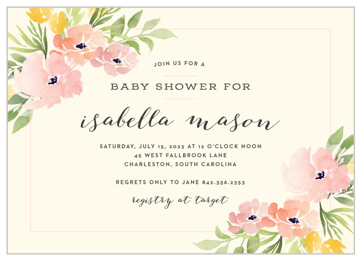 The Pretty Poppies Baby Shower Invitation will enchant all of your guests.