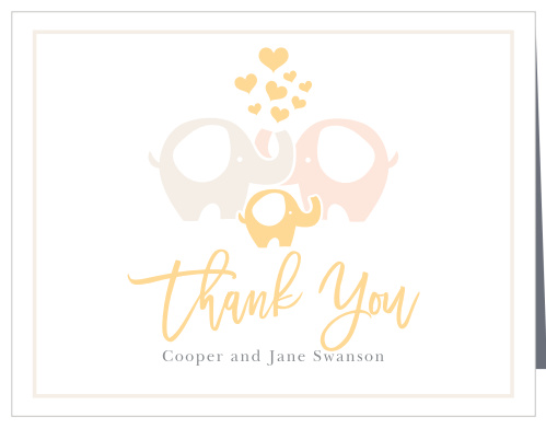 Your guests will feel the love when they receive the Baby Elephant Baby Shower Thank You Card.