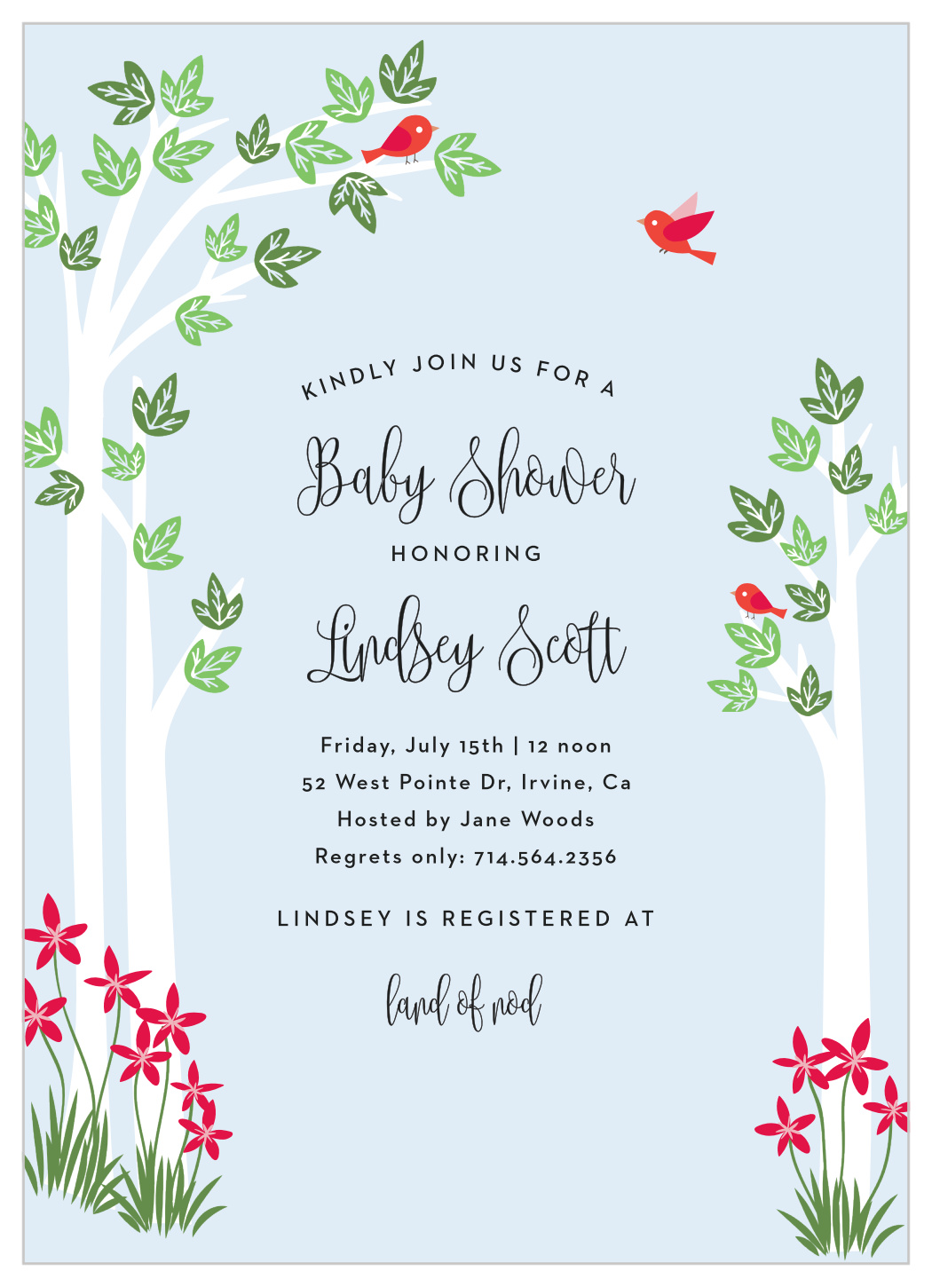 woodland baby invitations