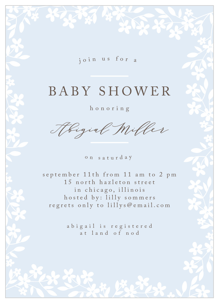 garden baby shower invitations