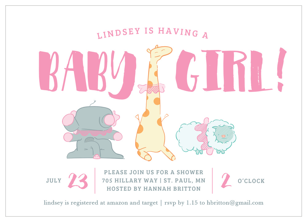 zoo baby shower invitations