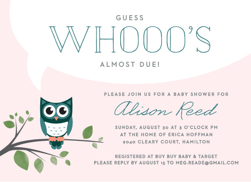 Owl Baby Shower Invitations Match Your Color Style Free