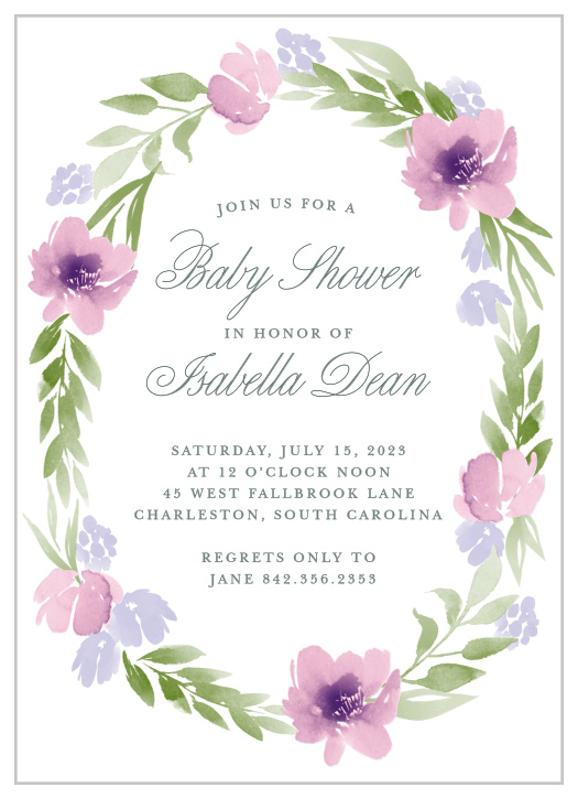 wildflower baby shower invitations - match your color
