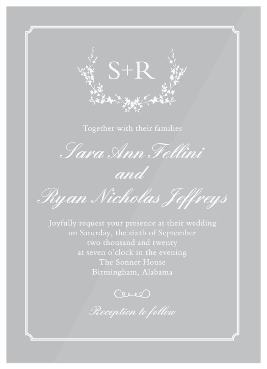 Clear Wedding Invitations, Transparent Wedding Invitations - Basic Invite