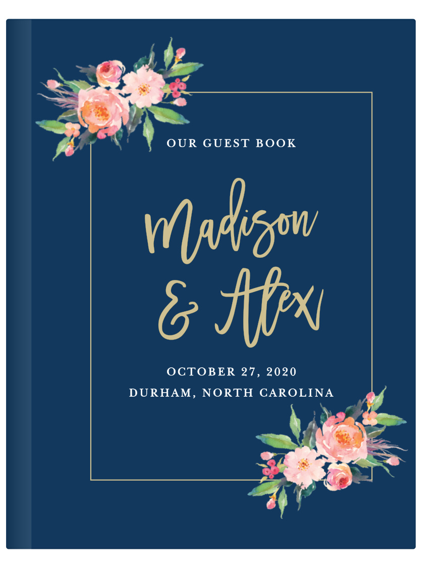 Elegant Script Wedding Logo Guest Book GB92 Alternative Signature Guest Book Ideas for Wedding SALE 50/% Off Monogram Canvas Guest Book