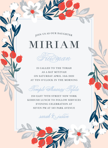 bat mitzvah invitations match your colors style free basic invite