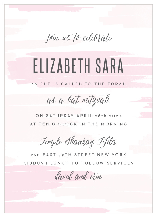 Bat Mitzvah Invitations | Match Your Colors & Style Free!