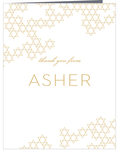 Express your appreciation with Star Pattern Bar Mitzvah Thank You Cards.