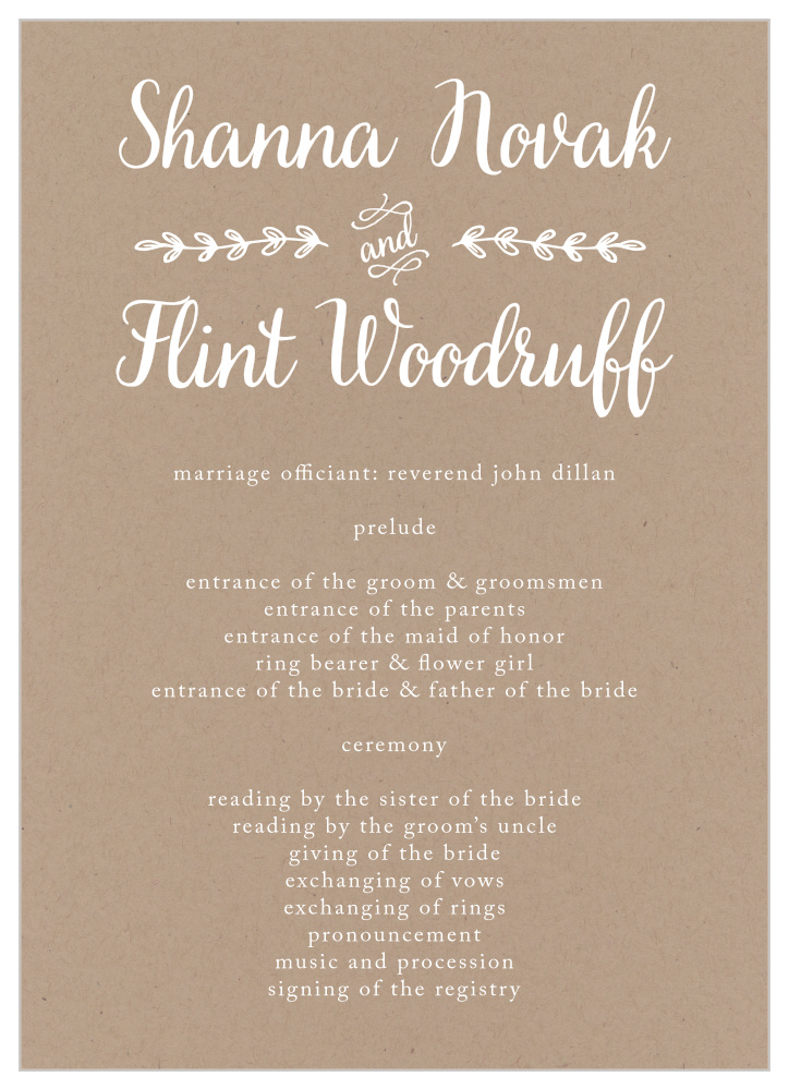 Vintage Label Wedding Programs By Basic Invite