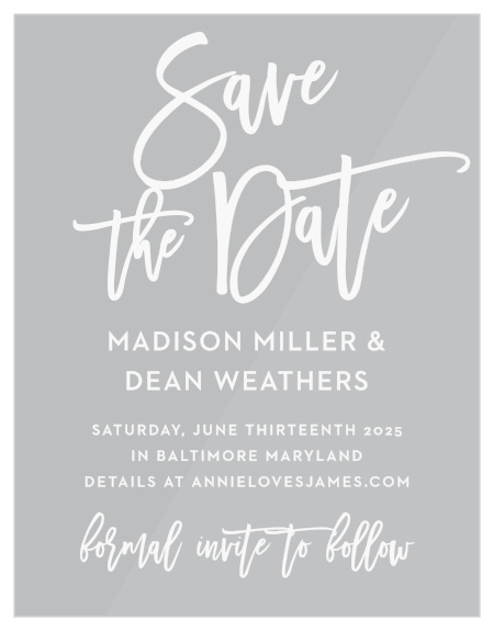 No Photo Save The Date Cards Match Your Color Style Free Basic Invite