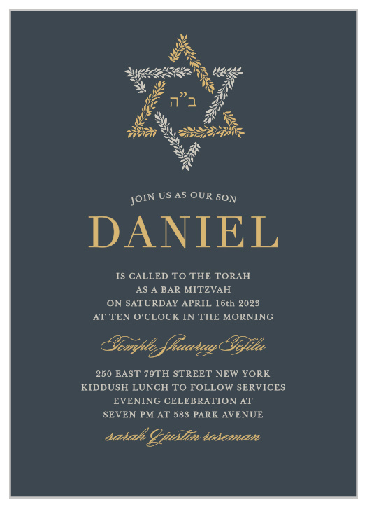 Bar Mitzvah Invitations Match Your Colors Style Free Basic Invite