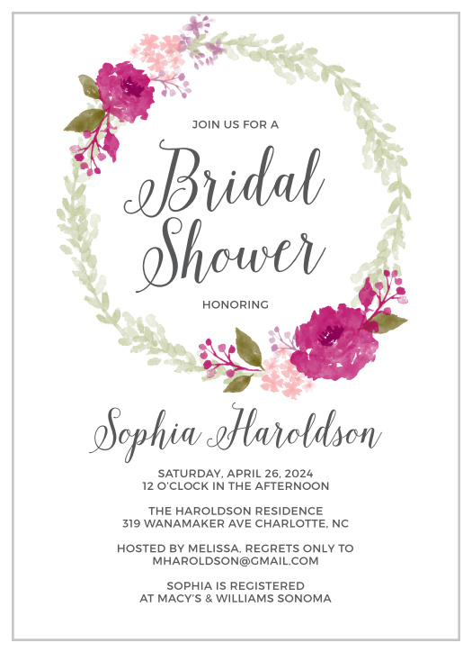 Bridal Shower Invitations Templates - Match Your Color & Style Free!