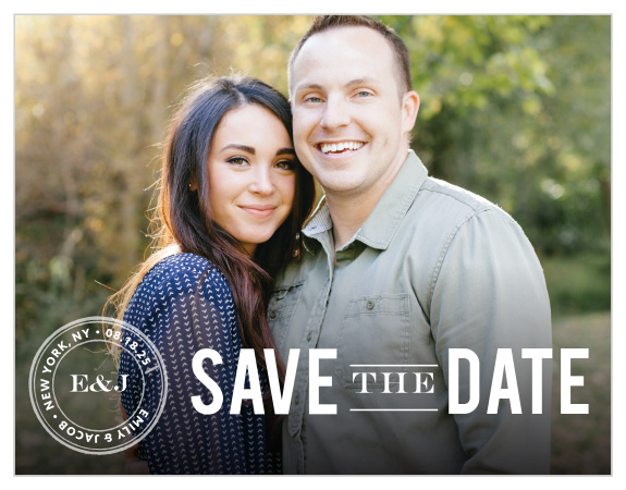 Ensure that your friends and family know when your wedding will be using the Zig Zags Save-the-Date Cards.