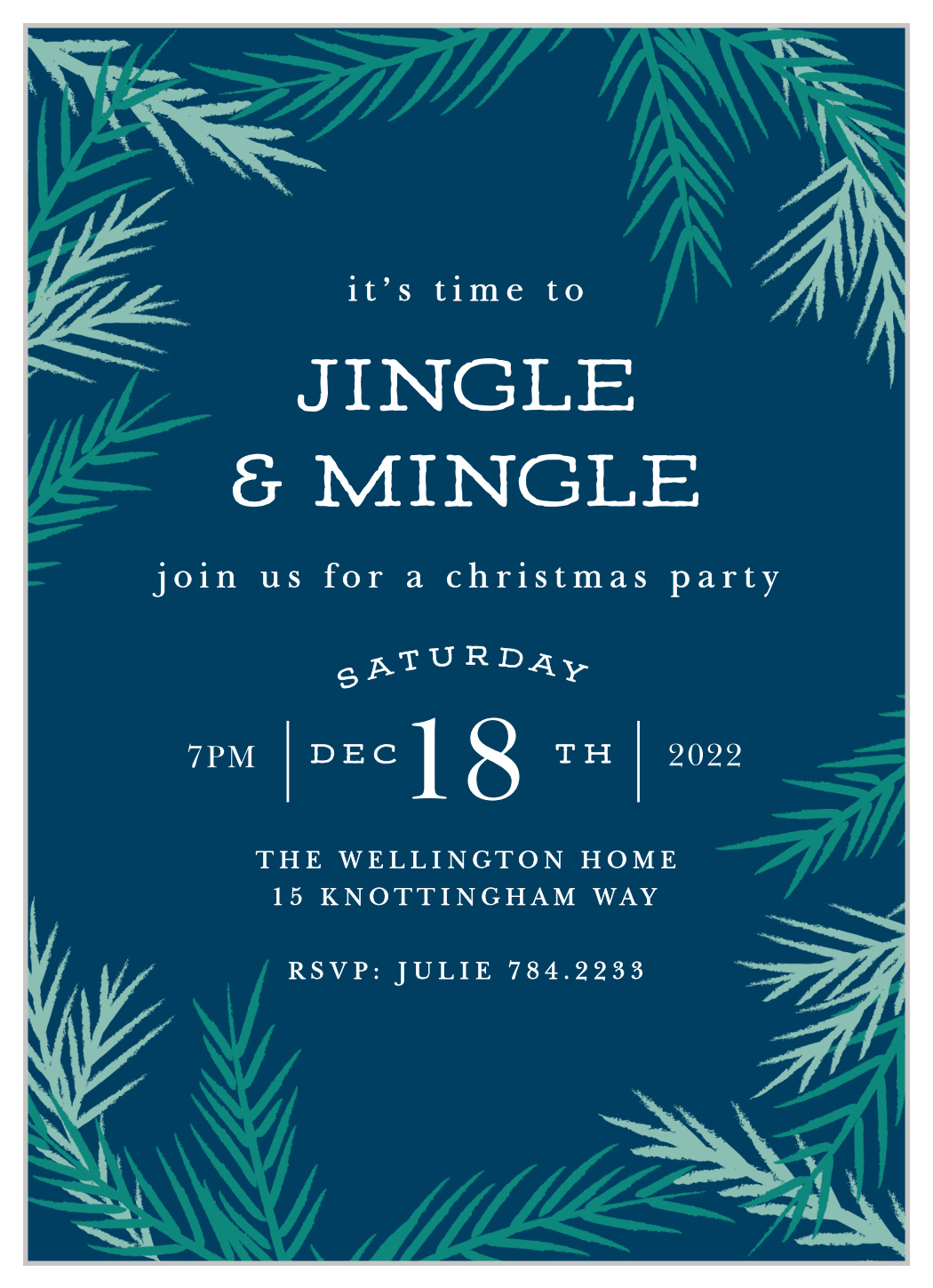 Christmas In Wellington 2022 Cool Conifer Christmas Invitations By Basic Invite