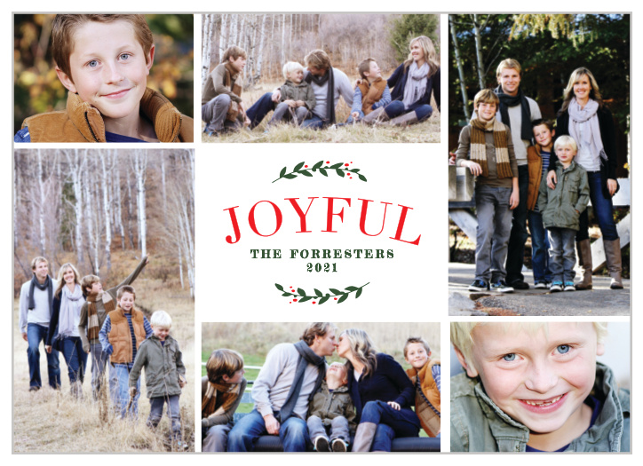 Family Portraits Christmas Thank You Cards by Basic Invite