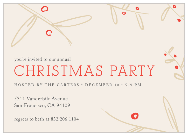 Christmas Party Invitations Match Your Color Style Free Basic Invite