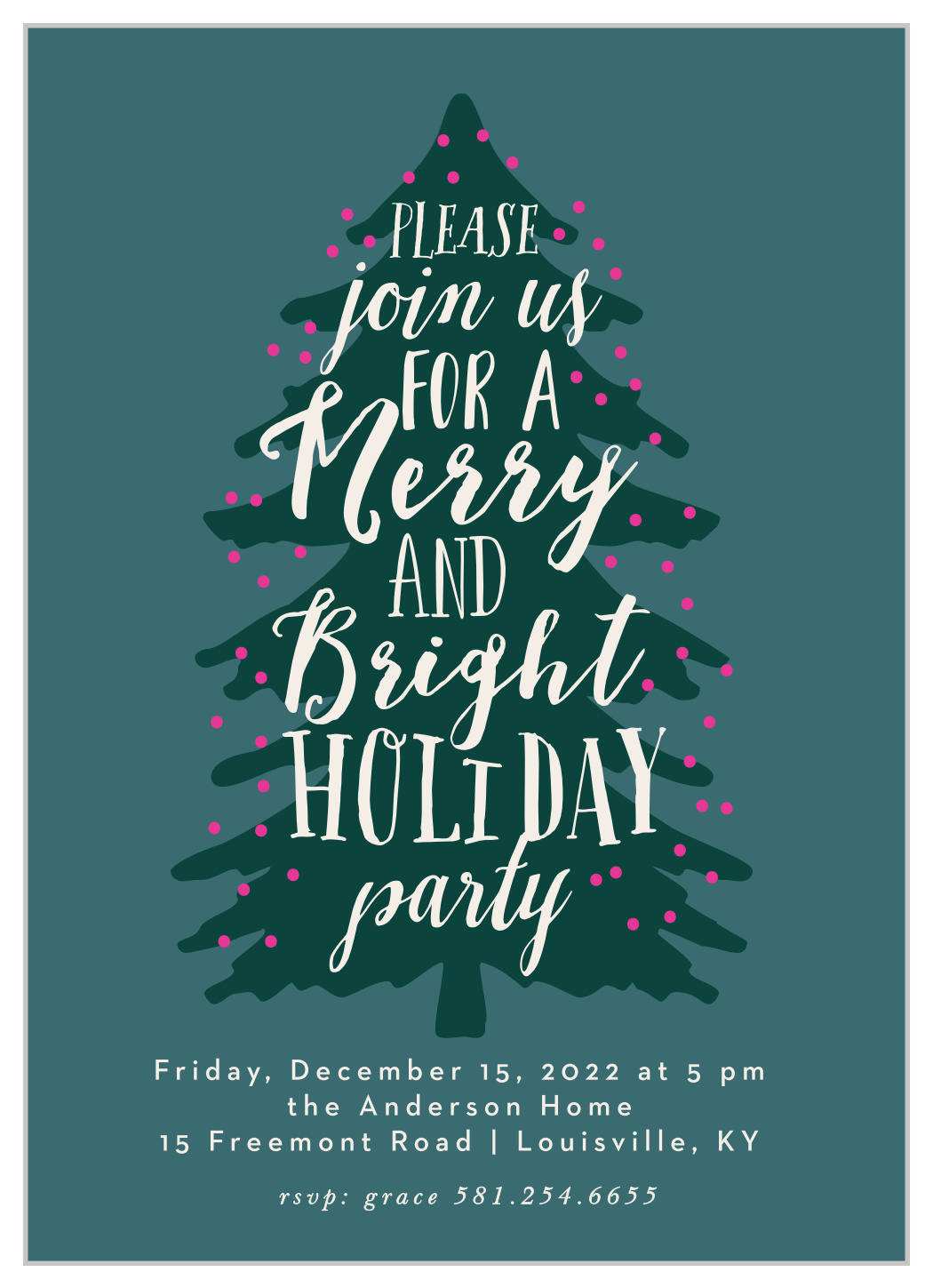 Merry Tree Christmas Invitations by Basic Invite