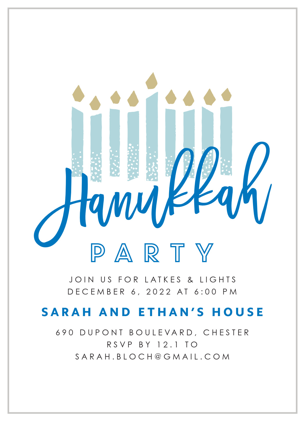Modern Handwritten Hanukkah Invitations by Basic Invite