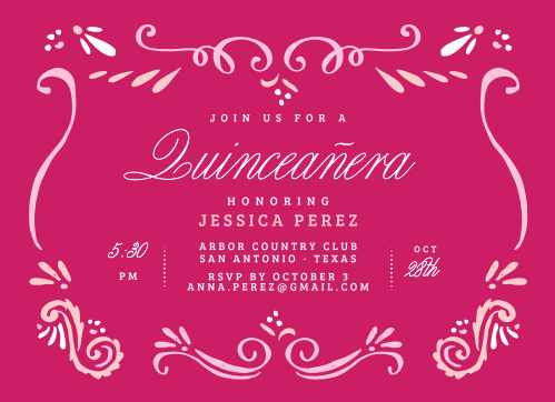 quinceañera invitations match your color style free basic invite