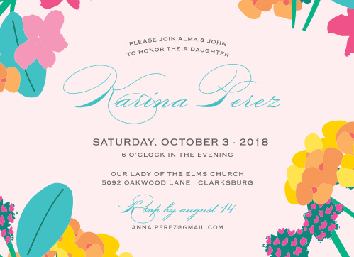 quinceañera invitations match your color style free basic invite