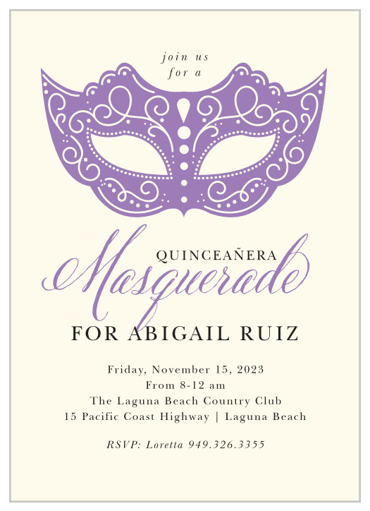 Masquerade Birthday Invitations Match Your Color Style Free