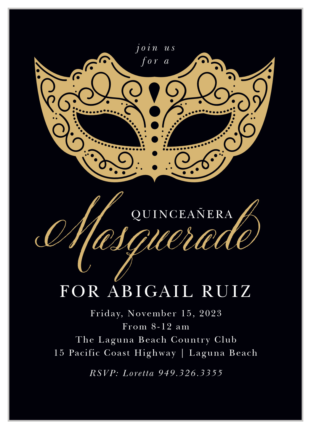 Masquerade Mask Foil Quinceanera Invitations By Basic Invite Masquerade Mask Foil Quinceanera Invitations By Basic Invite