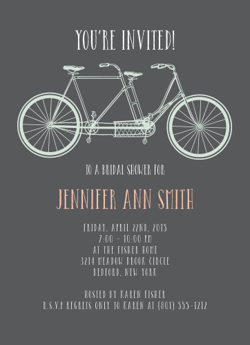 Tandem Bike Rehearsal Dinner Invitations By Basic Invite