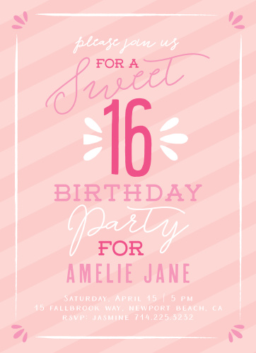 sweet 16 invitations match your color style free basic invite