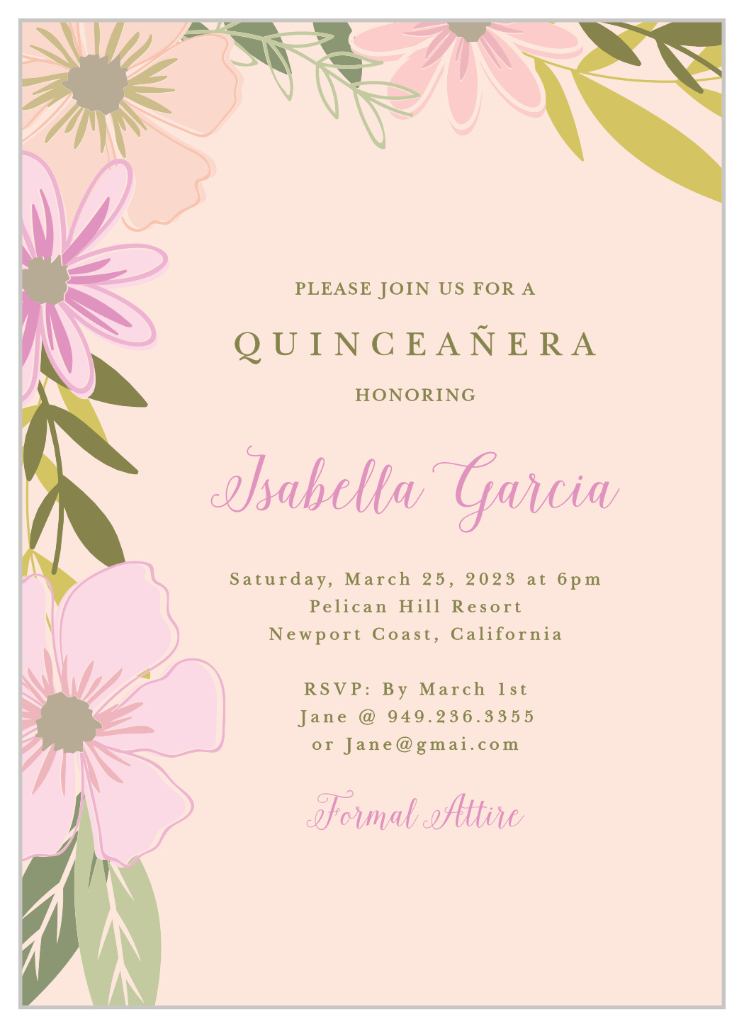 formal attire invitation