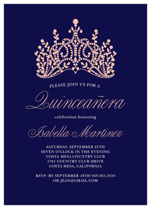 Quinceanera Invitations Match Your Color Style Free Basic Invite