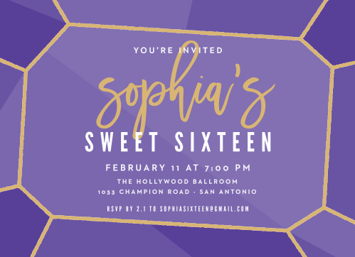 sweet 16 invitations match your color style free basic invite