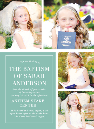 Lds Baptism Invitations Match Your Color Style Free Basic Invite