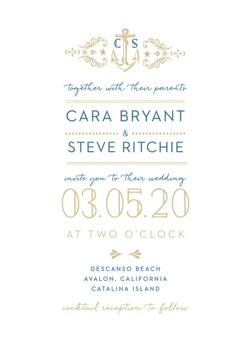 Nautical Wedding Invitations Match Your Color Style Free