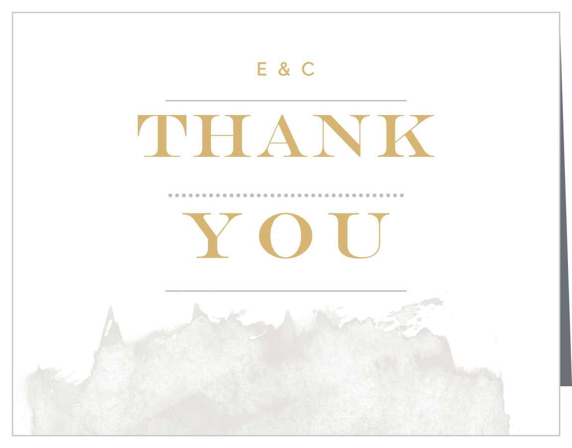 Modern Gold Foil Wedding Thank You Cards by Basic Invite