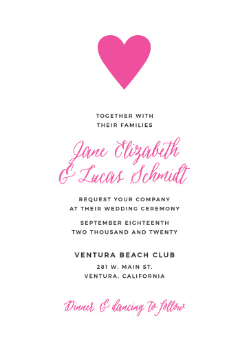 heart wedding invitations match your color style free