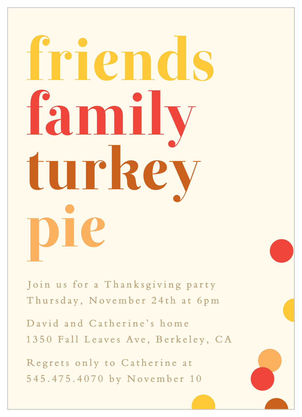 Friends Family Thanksgiving Invitations by Basic Invite