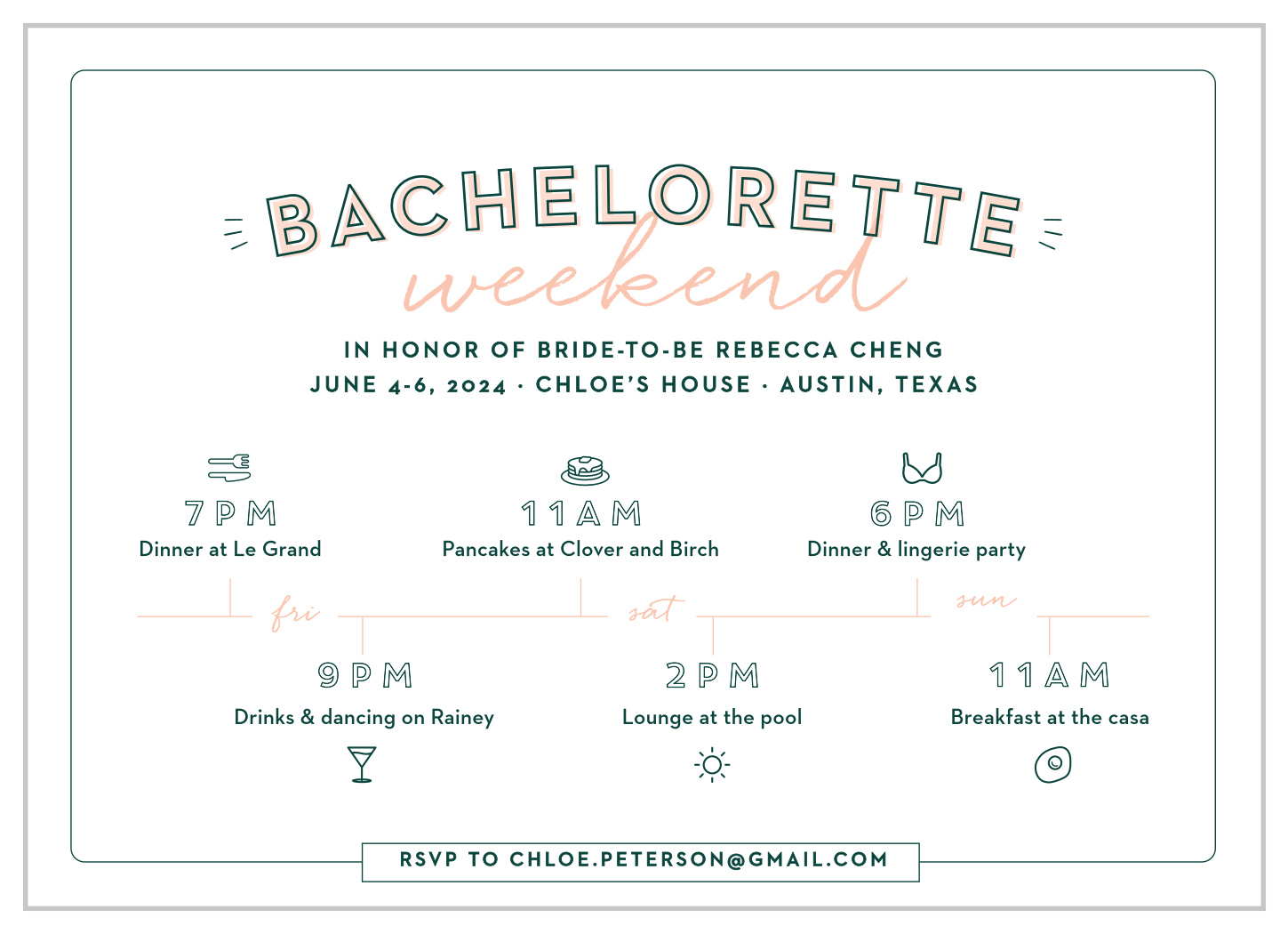 Bachelorette Itinerary Template Free