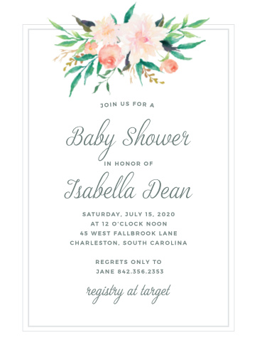 Baby Shower Invitations For Girls Basic Invite