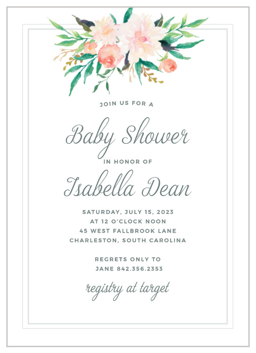 Make sure that all of your most cherished friends and family are present with our Blossoming Love Baby Shower Invitations.