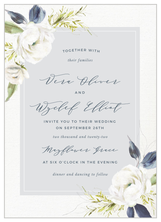Personalized Wedding Invites Vintage Flower Wedding Invitations PRINTED