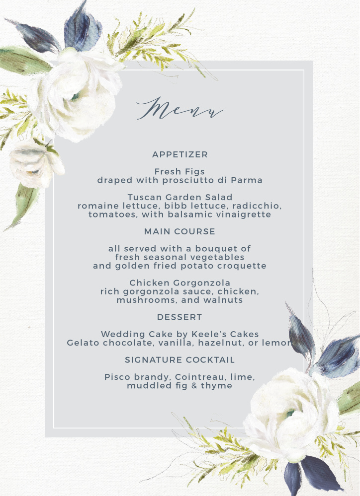 Oil Paint  Textured Wedding Menus  by Basic Invite