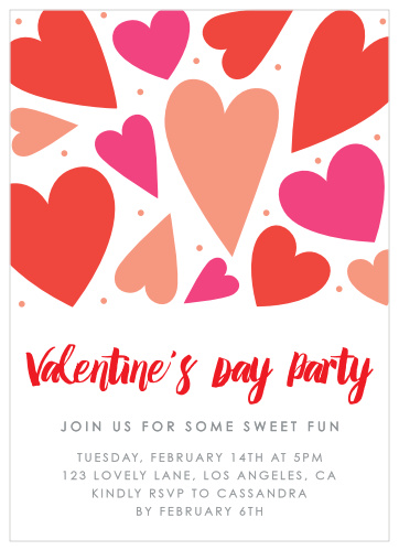 Valentine S Day Party Invitations Match Your Color