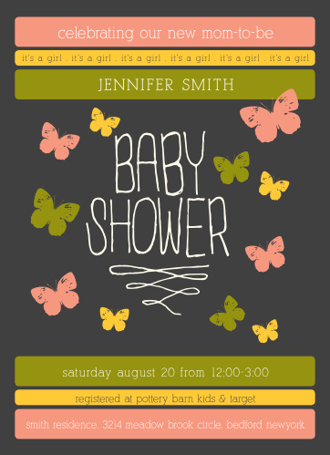 Butterfly Baby Shower Invitations Match Your Color Style Free