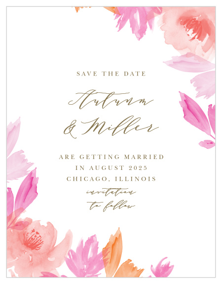 Ensure that your friends and family know when your wedding will be using the Water Rose Save-the-Date Cards.