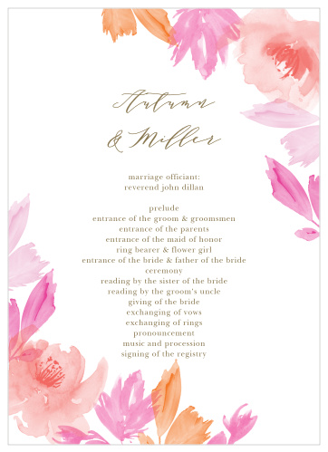 Wedding Programs | Match Your Colors & Style Free! - Basic Invite