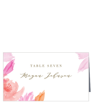 Personalize the Water Rose Place Cards colors and fonts to coordinate with your wedding theme.