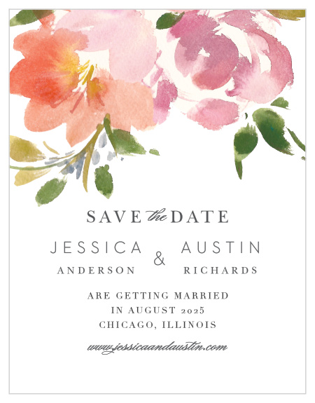 Ensure that your friends and family know when your wedding will be using the Floral Felicity Save-the-Date Cards.