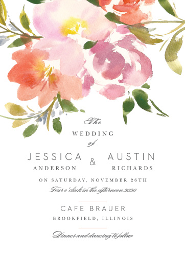 floral wedding invitations match your color style free