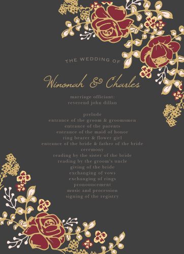 wedding programs match your colors style free basic invite